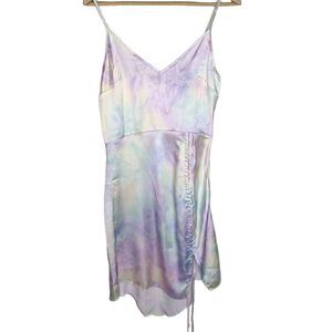 Shein Satin Water Color Pastel Dream Slip Dress